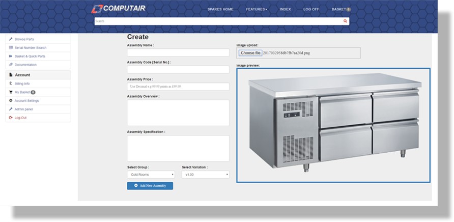 webspares selection software