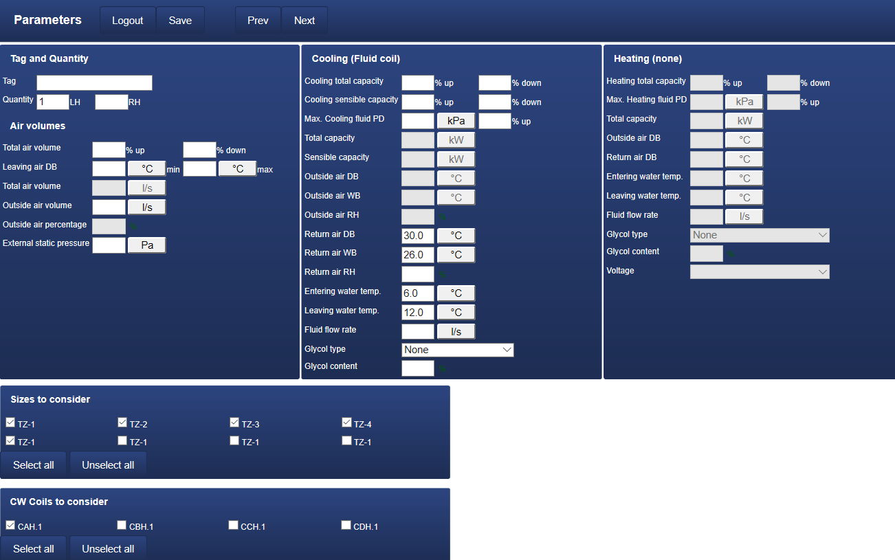 fan coil selection software